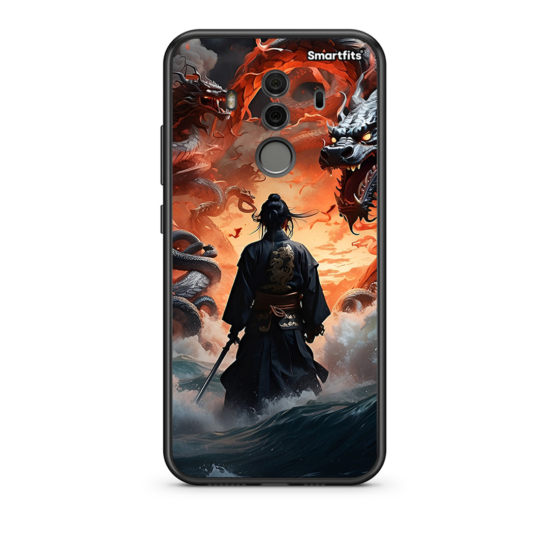 Huawei Mate 10 Pro Dragons Fight θήκη από τη Smartfits με σχέδιο στο πίσω μέρος και μαύρο περίβλημα | Smartphone case with colorful back and black bezels by Smartfits