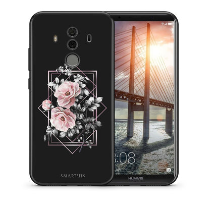 Θήκη Huawei Mate 10 Pro Frame Flower από τη Smartfits με σχέδιο στο πίσω μέρος και μαύρο περίβλημα | Huawei Mate 10 Pro Frame Flower case with colorful back and black bezels