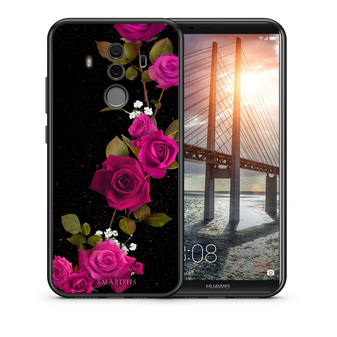 Θήκη Huawei Mate 10 Pro Red Roses Flower από τη Smartfits με σχέδιο στο πίσω μέρος και μαύρο περίβλημα | Huawei Mate 10 Pro Red Roses Flower case with colorful back and black bezels