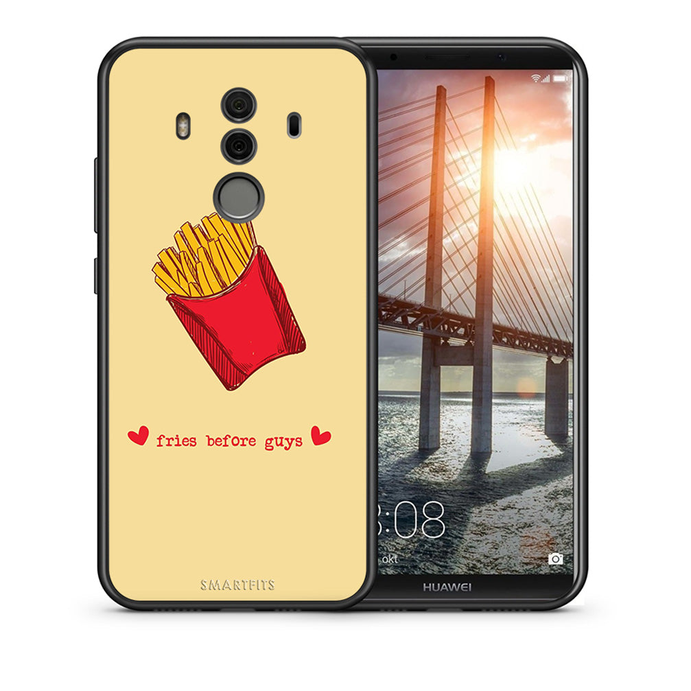 Θήκη Αγίου Βαλεντίνου Huawei Mate 10 Pro Fries Before Guys από τη Smartfits με σχέδιο στο πίσω μέρος και μαύρο περίβλημα | Huawei Mate 10 Pro Fries Before Guys case with colorful back and black bezels