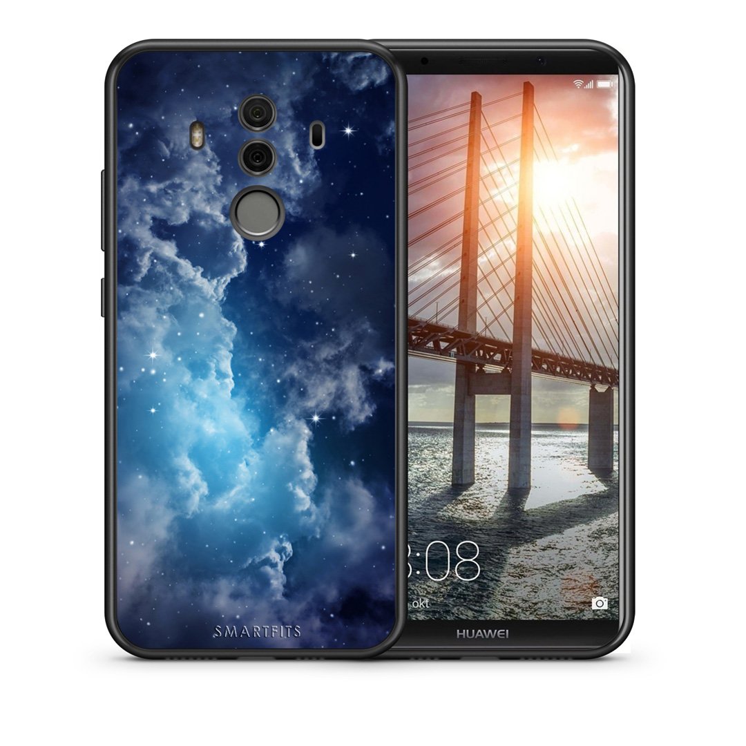 Θήκη Huawei Mate 10 Pro Blue Sky Galaxy από τη Smartfits με σχέδιο στο πίσω μέρος και μαύρο περίβλημα | Huawei Mate 10 Pro Blue Sky Galaxy case with colorful back and black bezels
