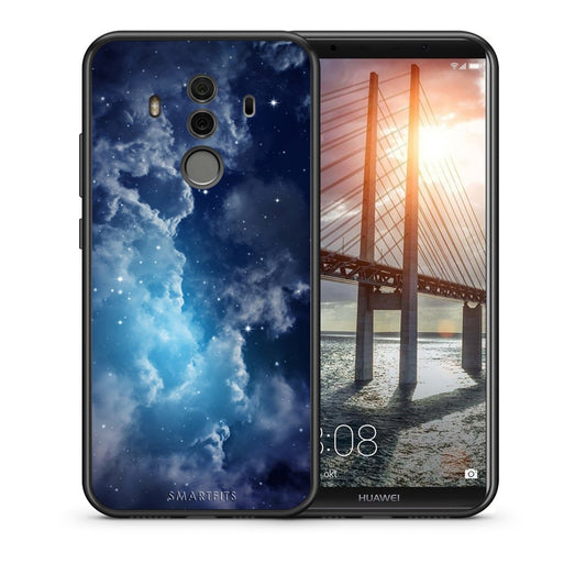 Θήκη Huawei Mate 10 Pro Blue Sky Galaxy από τη Smartfits με σχέδιο στο πίσω μέρος και μαύρο περίβλημα | Huawei Mate 10 Pro Blue Sky Galaxy case with colorful back and black bezels