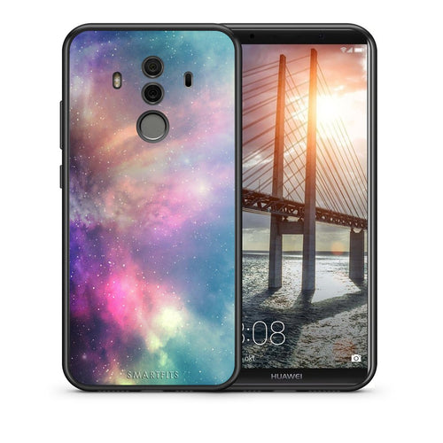 Θήκη Huawei Mate 10 Pro Rainbow Galaxy από τη Smartfits με σχέδιο στο πίσω μέρος και μαύρο περίβλημα | Huawei Mate 10 Pro Rainbow Galaxy case with colorful back and black bezels
