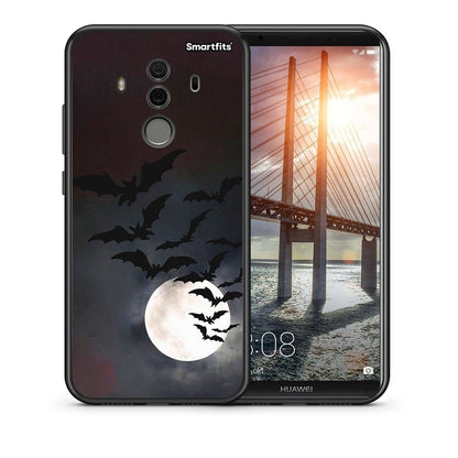 Θήκη Huawei Mate 10 Pro Halloween Bat Night από τη Smartfits με σχέδιο στο πίσω μέρος και μαύρο περίβλημα | Huawei Mate 10 Pro Halloween Bat Night case with colorful back and black bezels