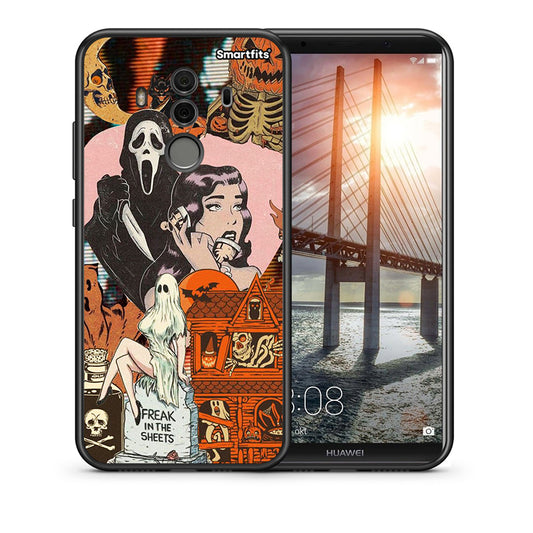 Θήκη Huawei Mate 10 Pro Halloween Collage από τη Smartfits με σχέδιο στο πίσω μέρος και μαύρο περίβλημα | Huawei Mate 10 Pro Halloween Collage case with colorful back and black bezels