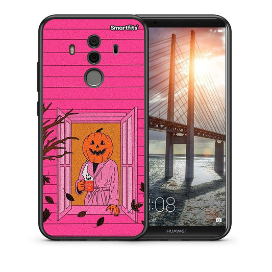 Θήκη Huawei Mate 10 Pro Halloween Pumpkin Lady από τη Smartfits με σχέδιο στο πίσω μέρος και μαύρο περίβλημα | Huawei Mate 10 Pro Halloween Pumpkin Lady case with colorful back and black bezels
