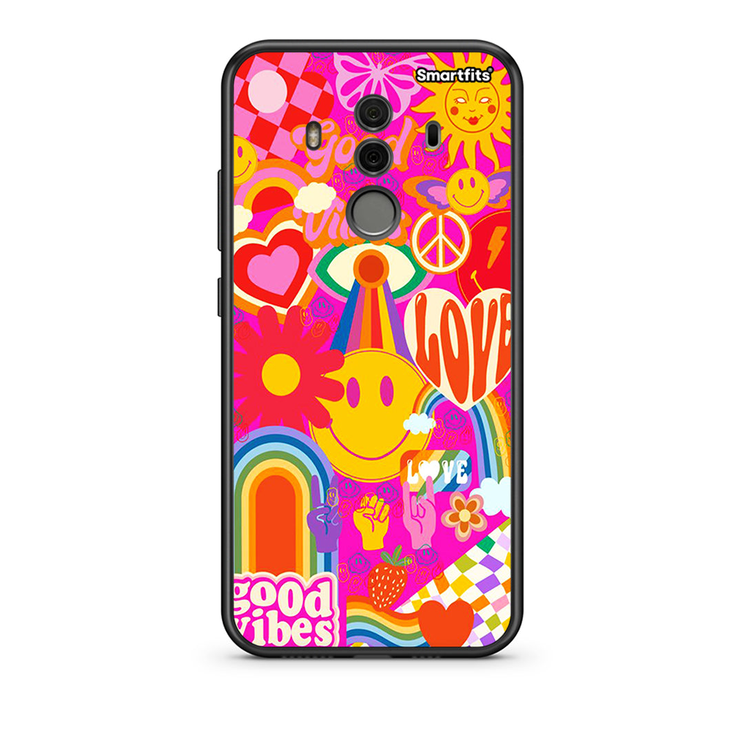 Huawei Mate 10 Pro Hippie Love θήκη από τη Smartfits με σχέδιο στο πίσω μέρος και μαύρο περίβλημα | Smartphone case with colorful back and black bezels by Smartfits
