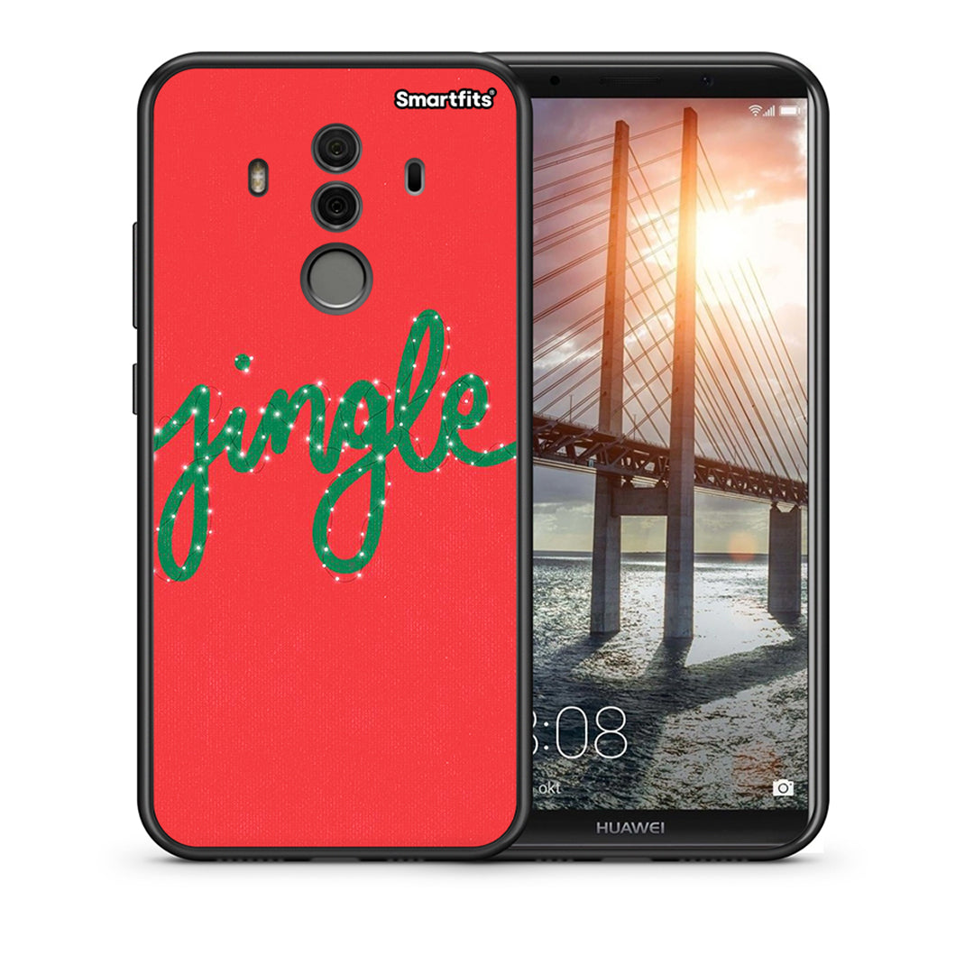 Θήκη Huawei Mate 10 Pro Jingle Xmas από τη Smartfits με σχέδιο στο πίσω μέρος και μαύρο περίβλημα | Huawei Mate 10 Pro Jingle Xmas case with colorful back and black bezels