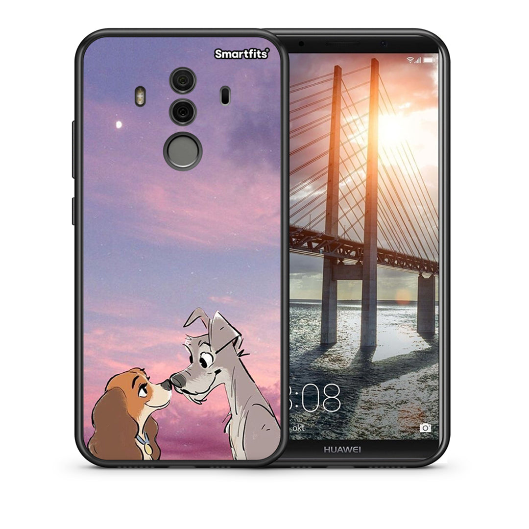 Θήκη Huawei Mate 10 Pro Lady And Tramp από τη Smartfits με σχέδιο στο πίσω μέρος και μαύρο περίβλημα | Huawei Mate 10 Pro Lady And Tramp case with colorful back and black bezels
