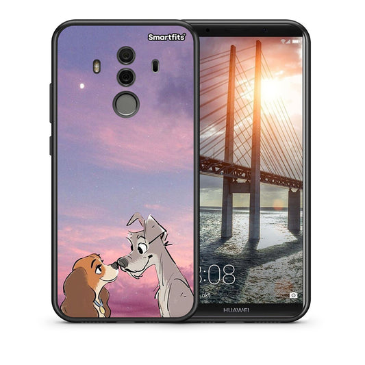 Θήκη Huawei Mate 10 Pro Lady And Tramp από τη Smartfits με σχέδιο στο πίσω μέρος και μαύρο περίβλημα | Huawei Mate 10 Pro Lady And Tramp case with colorful back and black bezels