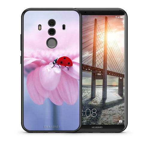 Θήκη Huawei Mate 10 Pro Ladybug Flower από τη Smartfits με σχέδιο στο πίσω μέρος και μαύρο περίβλημα | Huawei Mate 10 Pro Ladybug Flower case with colorful back and black bezels