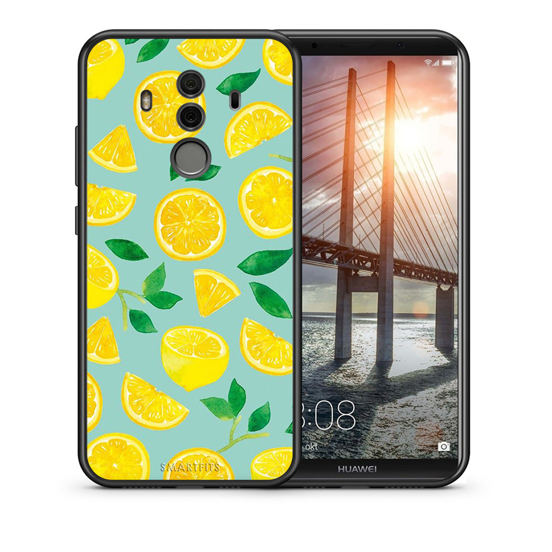 Θήκη Huawei Mate 10 Pro Lemons από τη Smartfits με σχέδιο στο πίσω μέρος και μαύρο περίβλημα | Huawei Mate 10 Pro Lemons case with colorful back and black bezels