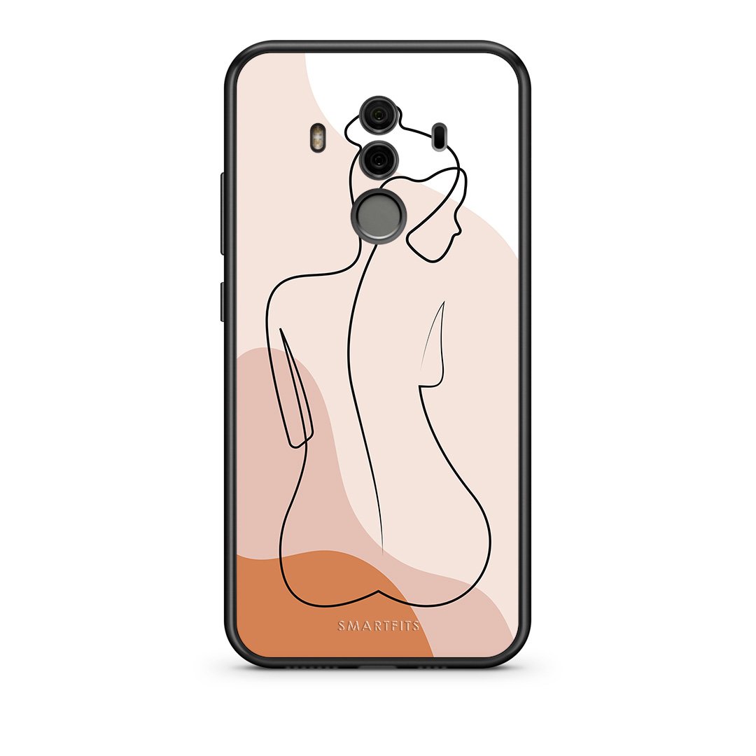 Huawei Mate 10 Pro LineArt Woman θήκη από τη Smartfits με σχέδιο στο πίσω μέρος και μαύρο περίβλημα | Smartphone case with colorful back and black bezels by Smartfits