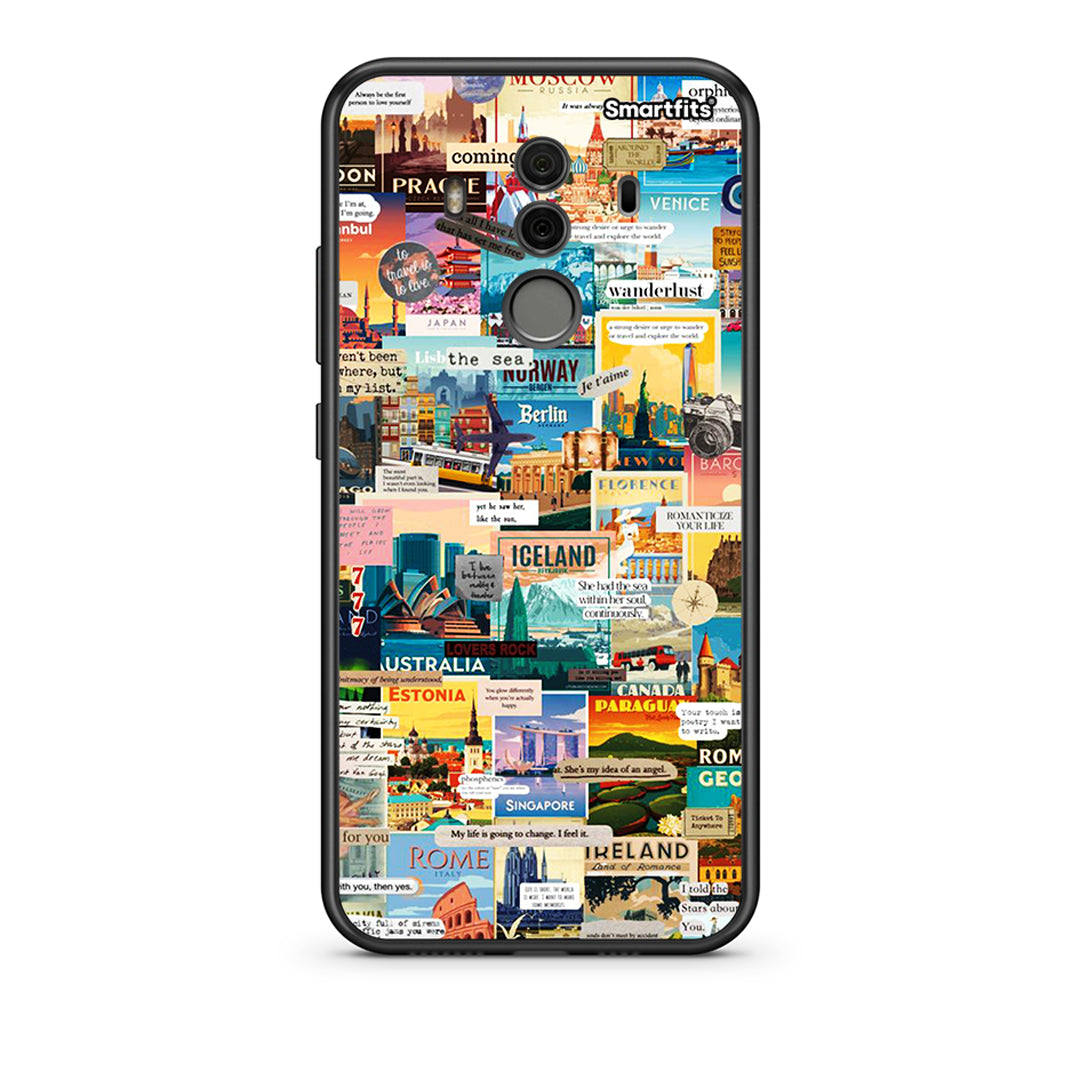 Huawei Mate 10 Pro Live To Travel θήκη από τη Smartfits με σχέδιο στο πίσω μέρος και μαύρο περίβλημα | Smartphone case with colorful back and black bezels by Smartfits