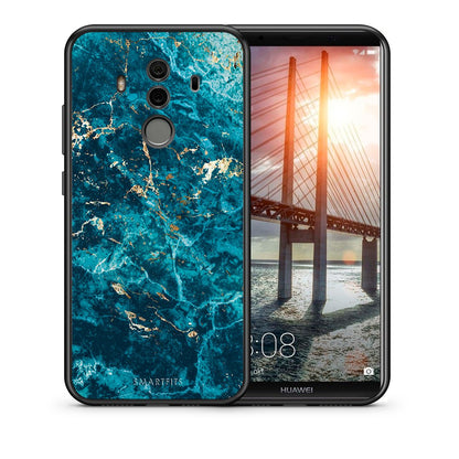 Θήκη Huawei Mate 10 Pro Marble Blue από τη Smartfits με σχέδιο στο πίσω μέρος και μαύρο περίβλημα | Huawei Mate 10 Pro Marble Blue case with colorful back and black bezels