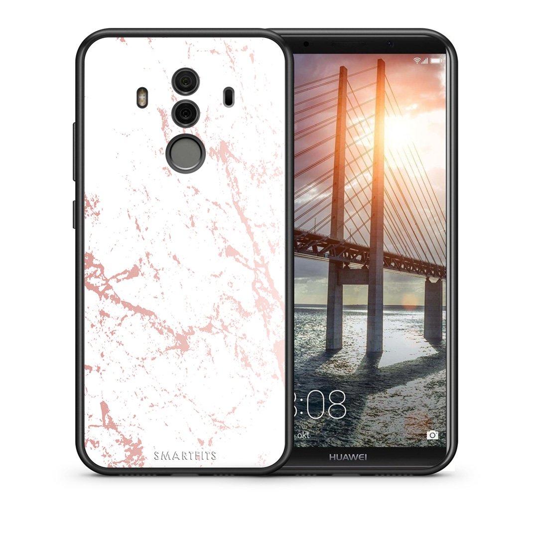 Θήκη Huawei Mate 10 Pro Pink Splash Marble από τη Smartfits με σχέδιο στο πίσω μέρος και μαύρο περίβλημα | Huawei Mate 10 Pro Pink Splash Marble case with colorful back and black bezels