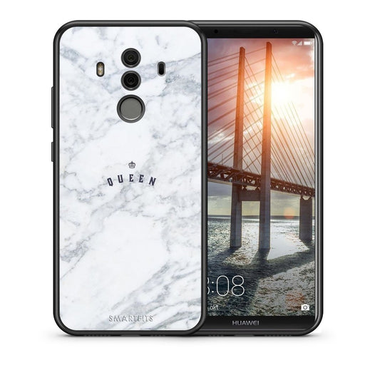 Θήκη Huawei Mate 10 Pro Queen Marble από τη Smartfits με σχέδιο στο πίσω μέρος και μαύρο περίβλημα | Huawei Mate 10 Pro Queen Marble case with colorful back and black bezels