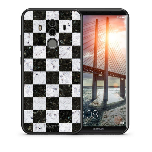 Θήκη Huawei Mate 10 Pro Square Geometric Marble από τη Smartfits με σχέδιο στο πίσω μέρος και μαύρο περίβλημα | Huawei Mate 10 Pro Square Geometric Marble case with colorful back and black bezels