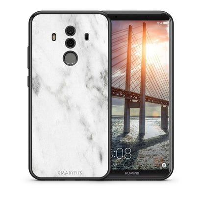 Θήκη Huawei Mate 10 Pro White Marble από τη Smartfits με σχέδιο στο πίσω μέρος και μαύρο περίβλημα | Huawei Mate 10 Pro White Marble case with colorful back and black bezels