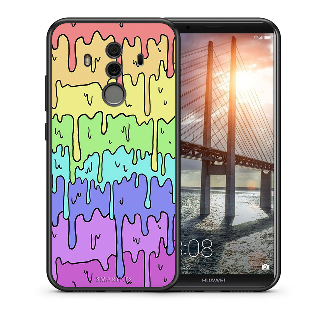 Θήκη Huawei Mate 10 Pro Melting Rainbow από τη Smartfits με σχέδιο στο πίσω μέρος και μαύρο περίβλημα | Huawei Mate 10 Pro Melting Rainbow case with colorful back and black bezels