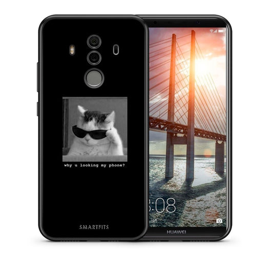 Θήκη Huawei Mate 10 Pro Meme Cat από τη Smartfits με σχέδιο στο πίσω μέρος και μαύρο περίβλημα | Huawei Mate 10 Pro Meme Cat case with colorful back and black bezels