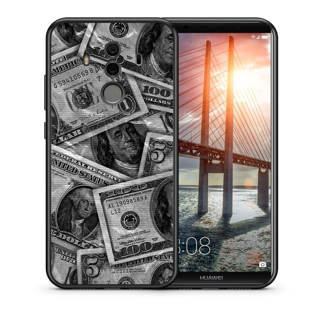 Θήκη Huawei Mate 10 Pro Money Dollars από τη Smartfits με σχέδιο στο πίσω μέρος και μαύρο περίβλημα | Huawei Mate 10 Pro Money Dollars case with colorful back and black bezels