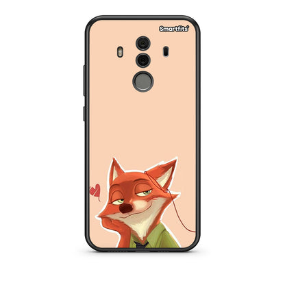 Huawei Mate 10 Pro Nick Wilde And Judy Hopps Love 1 θήκη από τη Smartfits με σχέδιο στο πίσω μέρος και μαύρο περίβλημα | Smartphone case with colorful back and black bezels by Smartfits