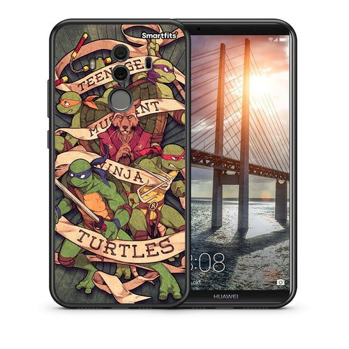 Θήκη Huawei Mate 10 Pro Ninja Turtles από τη Smartfits με σχέδιο στο πίσω μέρος και μαύρο περίβλημα | Huawei Mate 10 Pro Ninja Turtles case with colorful back and black bezels