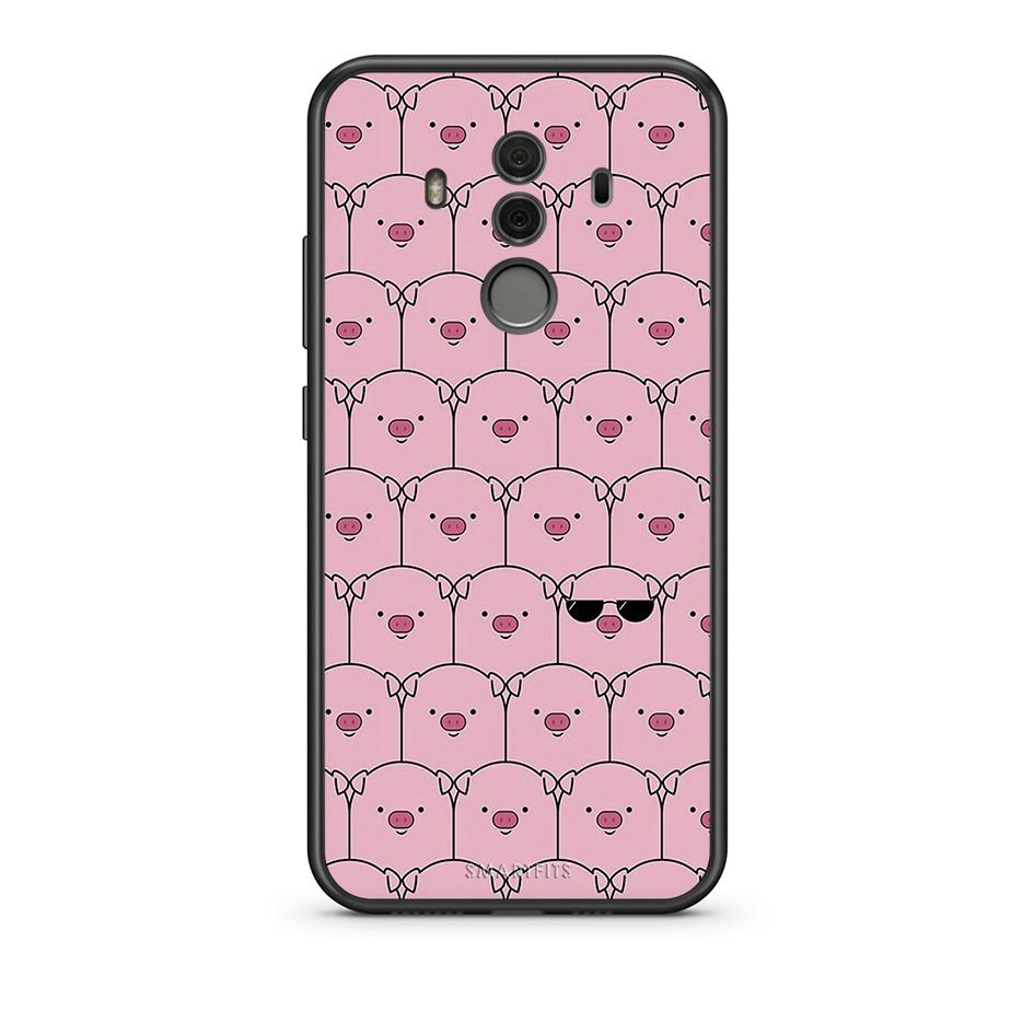 Huawei Mate 10 Pro Pig Glasses θήκη από τη Smartfits με σχέδιο στο πίσω μέρος και μαύρο περίβλημα | Smartphone case with colorful back and black bezels by Smartfits