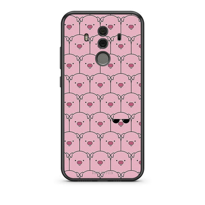 Huawei Mate 10 Pro Pig Glasses θήκη από τη Smartfits με σχέδιο στο πίσω μέρος και μαύρο περίβλημα | Smartphone case with colorful back and black bezels by Smartfits