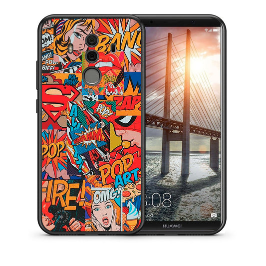 Θήκη Huawei Mate 10 Pro PopArt OMG από τη Smartfits με σχέδιο στο πίσω μέρος και μαύρο περίβλημα | Huawei Mate 10 Pro PopArt OMG case with colorful back and black bezels