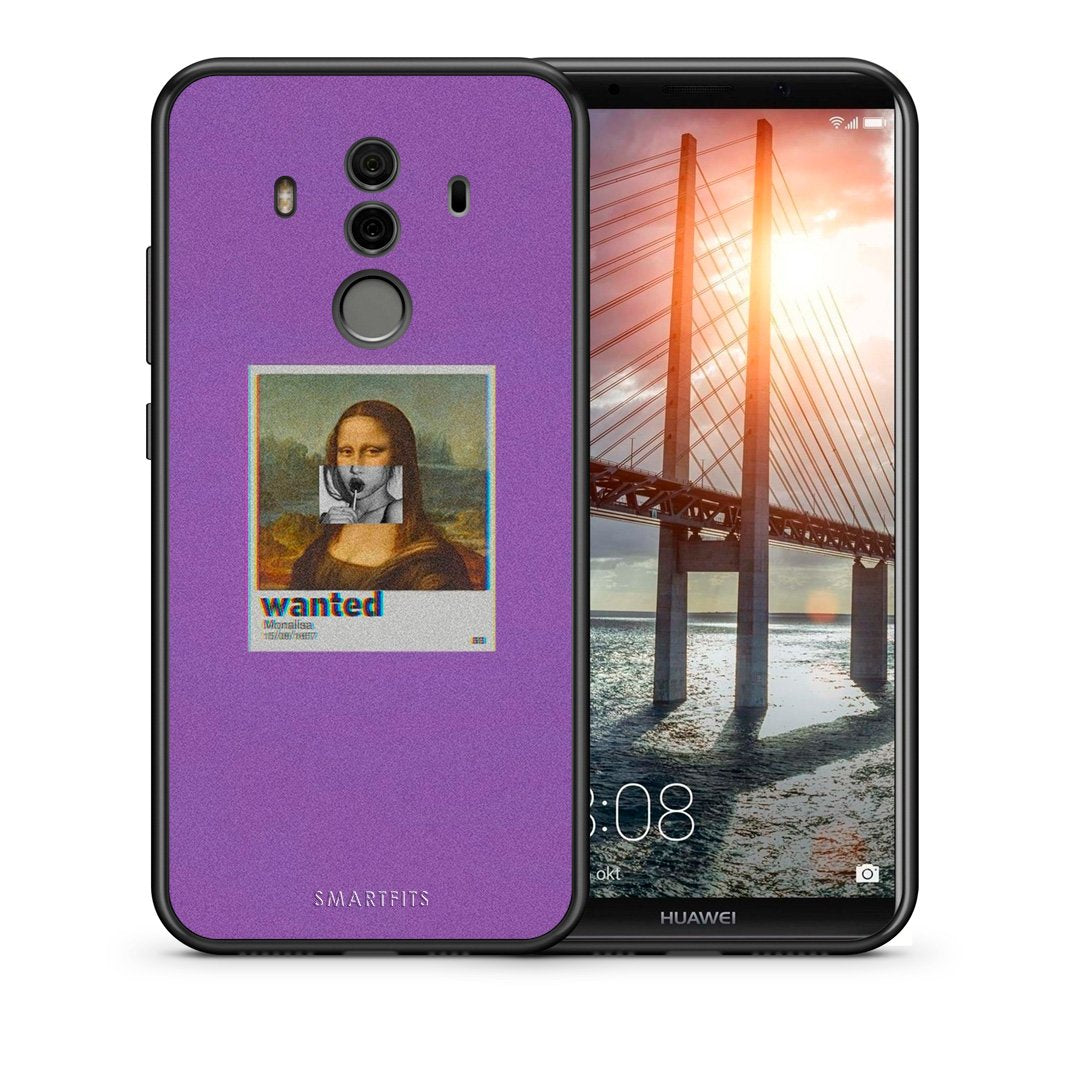 Θήκη Huawei Mate 10 Pro Monalisa Popart από τη Smartfits με σχέδιο στο πίσω μέρος και μαύρο περίβλημα | Huawei Mate 10 Pro Monalisa Popart case with colorful back and black bezels