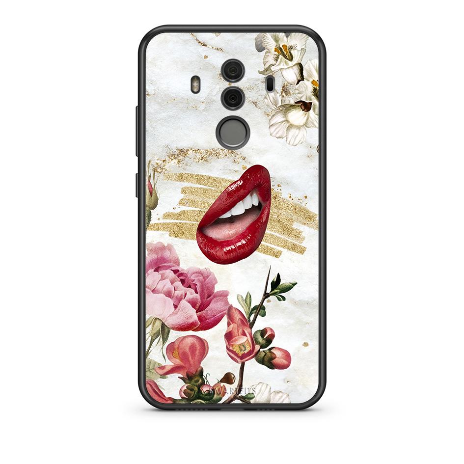 Huawei Mate 10 Pro Red Lips θήκη από τη Smartfits με σχέδιο στο πίσω μέρος και μαύρο περίβλημα | Smartphone case with colorful back and black bezels by Smartfits