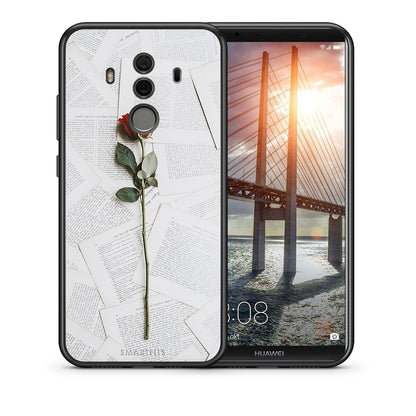 Θήκη Huawei Mate 10 Pro Red Rose από τη Smartfits με σχέδιο στο πίσω μέρος και μαύρο περίβλημα | Huawei Mate 10 Pro Red Rose case with colorful back and black bezels