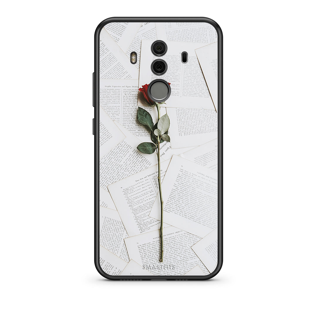 Huawei Mate 10 Pro Red Rose θήκη από τη Smartfits με σχέδιο στο πίσω μέρος και μαύρο περίβλημα | Smartphone case with colorful back and black bezels by Smartfits