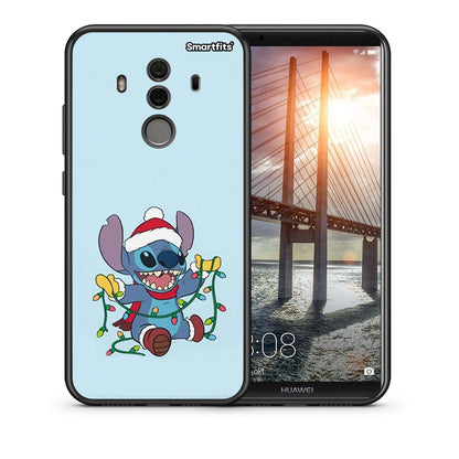 Θήκη Huawei Mate 10 Pro Santa Stich από τη Smartfits με σχέδιο στο πίσω μέρος και μαύρο περίβλημα | Huawei Mate 10 Pro Santa Stich case with colorful back and black bezels