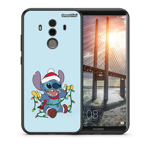 Θήκη Huawei Mate 10 Pro Santa Stich από τη Smartfits με σχέδιο στο πίσω μέρος και μαύρο περίβλημα | Huawei Mate 10 Pro Santa Stich case with colorful back and black bezels