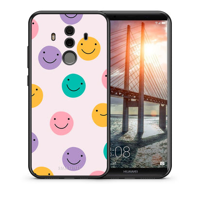 Θήκη Huawei Mate 10 Pro Smiley Faces από τη Smartfits με σχέδιο στο πίσω μέρος και μαύρο περίβλημα | Huawei Mate 10 Pro Smiley Faces case with colorful back and black bezels