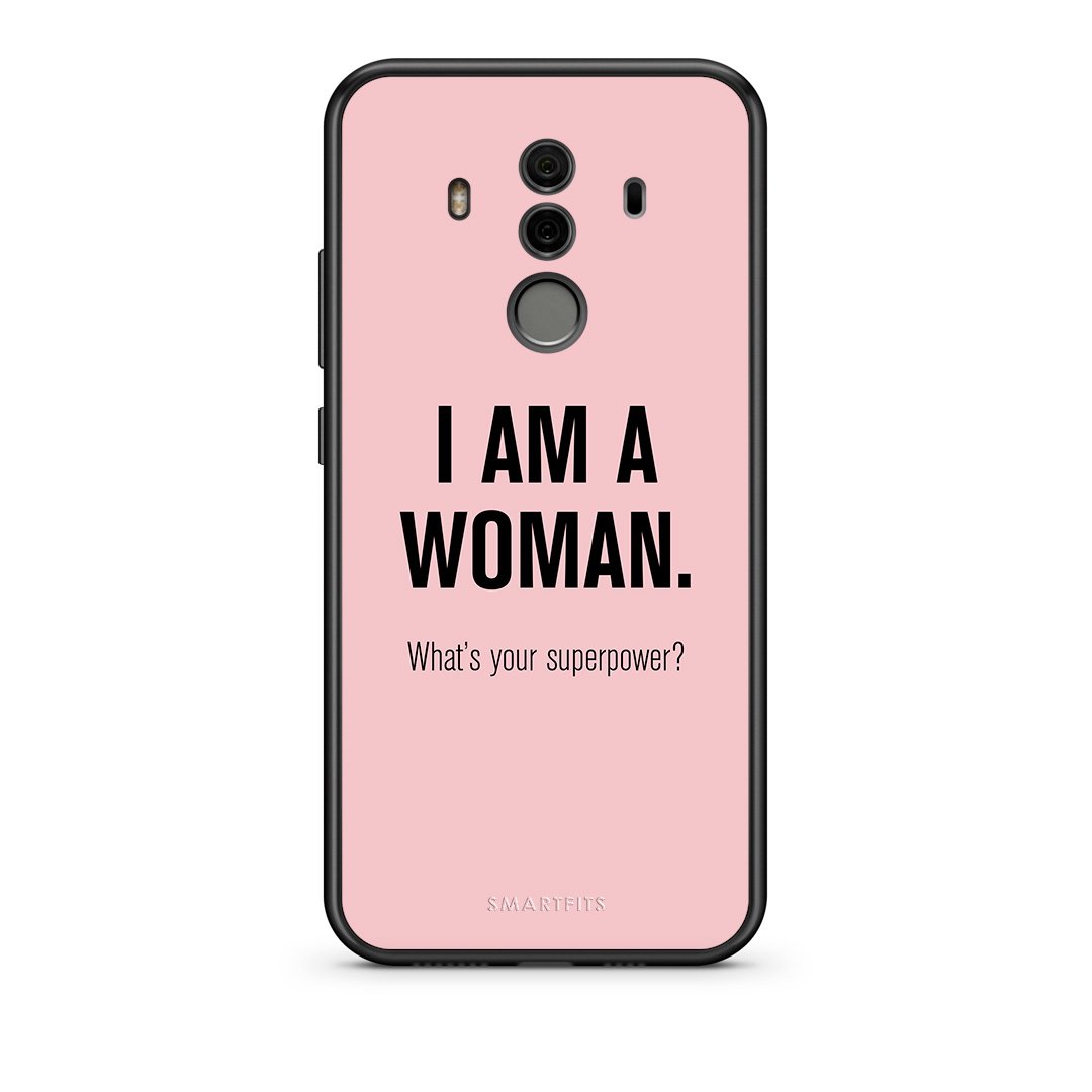 Huawei Mate 10 Pro Superpower Woman θήκη από τη Smartfits με σχέδιο στο πίσω μέρος και μαύρο περίβλημα | Smartphone case with colorful back and black bezels by Smartfits