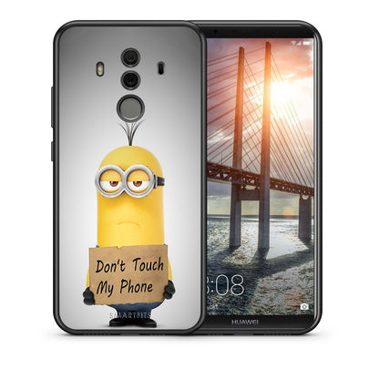 Θήκη Huawei Mate 10 Pro Minion Text από τη Smartfits με σχέδιο στο πίσω μέρος και μαύρο περίβλημα | Huawei Mate 10 Pro Minion Text case with colorful back and black bezels