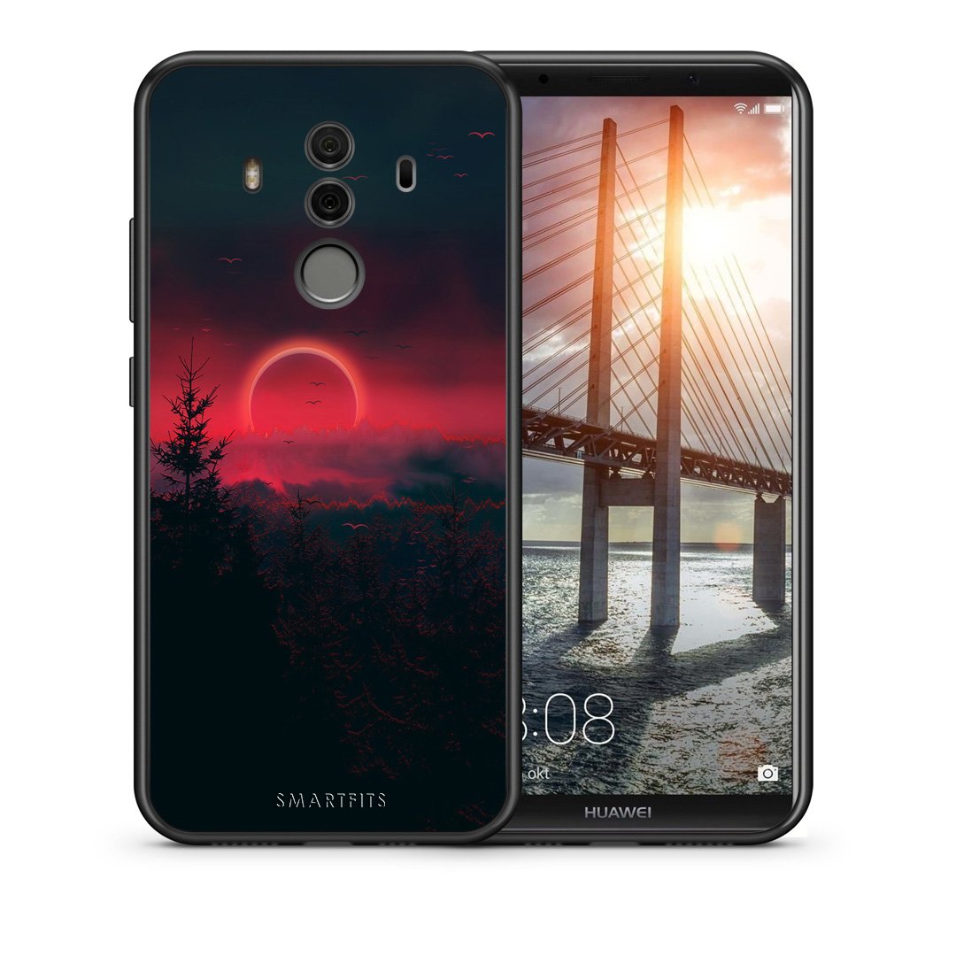 Θήκη Huawei Mate 10 Pro Sunset Tropic από τη Smartfits με σχέδιο στο πίσω μέρος και μαύρο περίβλημα | Huawei Mate 10 Pro Sunset Tropic case with colorful back and black bezels