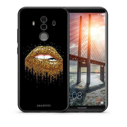 Θήκη Huawei Mate 10 Pro Golden Valentine από τη Smartfits με σχέδιο στο πίσω μέρος και μαύρο περίβλημα | Huawei Mate 10 Pro Golden Valentine case with colorful back and black bezels