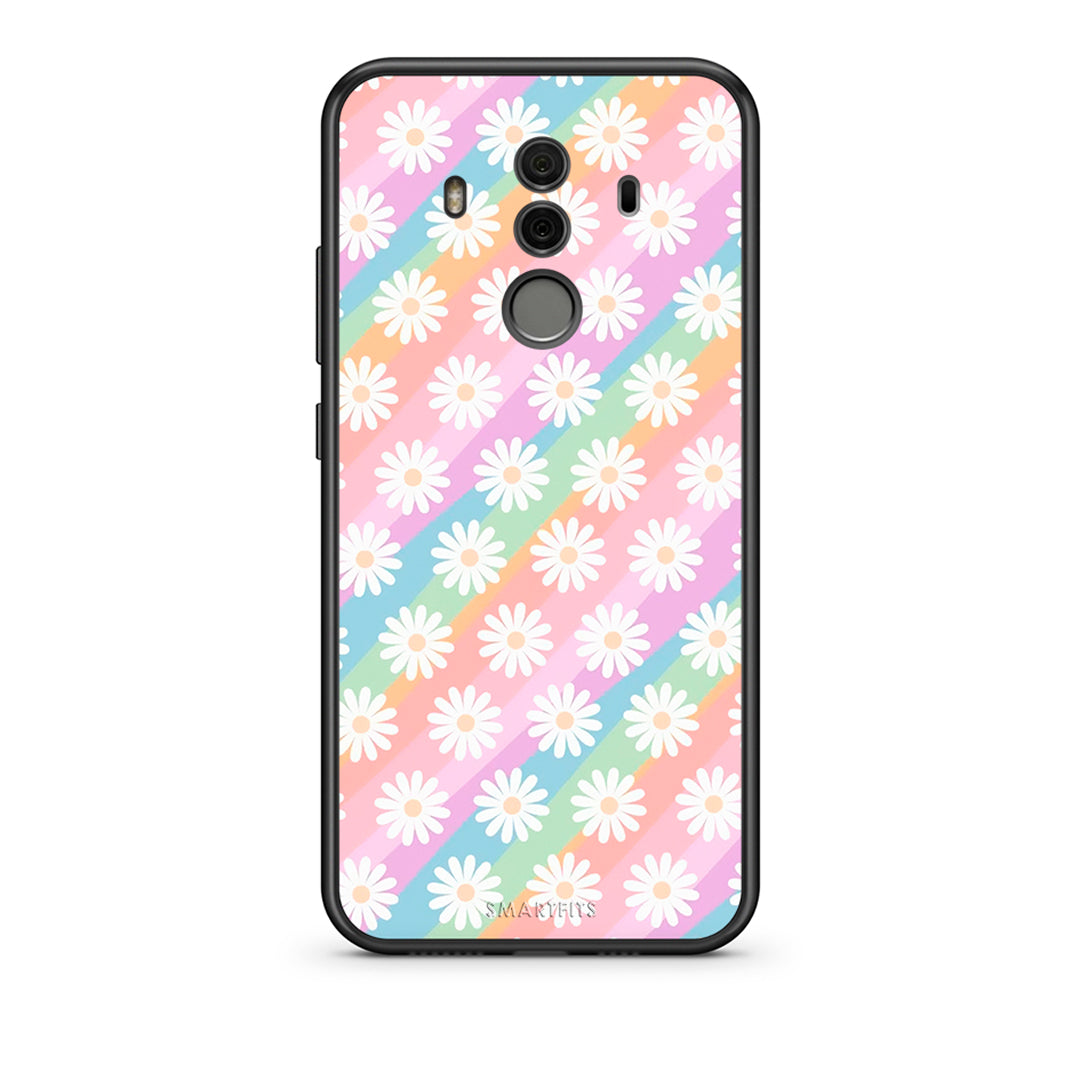 Huawei Mate 10 Pro White Daisies θήκη από τη Smartfits με σχέδιο στο πίσω μέρος και μαύρο περίβλημα | Smartphone case with colorful back and black bezels by Smartfits