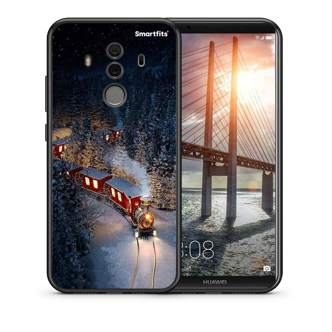 Θήκη Huawei Mate 10 Pro Xmas Train από τη Smartfits με σχέδιο στο πίσω μέρος και μαύρο περίβλημα | Huawei Mate 10 Pro Xmas Train case with colorful back and black bezels