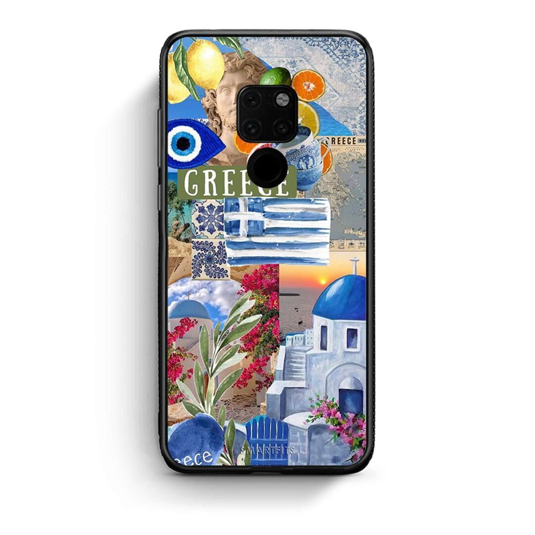 Huawei Mate 20 All Greek Θήκη από τη Smartfits με σχέδιο στο πίσω μέρος και μαύρο περίβλημα | Smartphone case with colorful back and black bezels by Smartfits