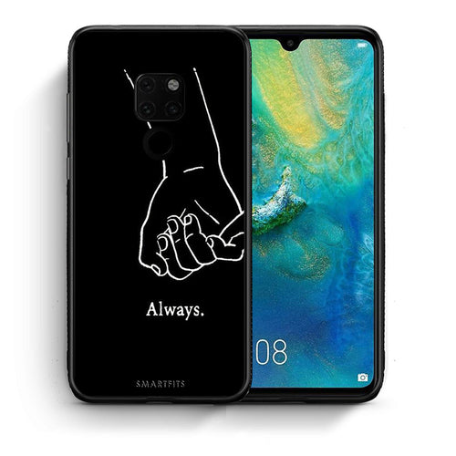 Θήκη Αγίου Βαλεντίνου Huawei Mate 20 Always & Forever 1 από τη Smartfits με σχέδιο στο πίσω μέρος και μαύρο περίβλημα | Huawei Mate 20 Always & Forever 1 case with colorful back and black bezels