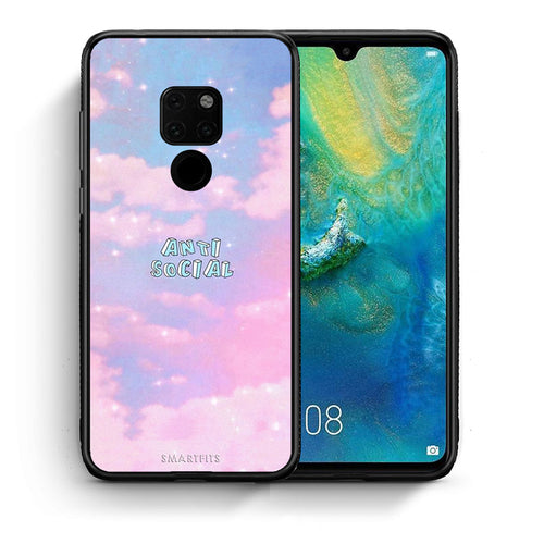 Θήκη Αγίου Βαλεντίνου Huawei Mate 20 Anti Social από τη Smartfits με σχέδιο στο πίσω μέρος και μαύρο περίβλημα | Huawei Mate 20 Anti Social case with colorful back and black bezels