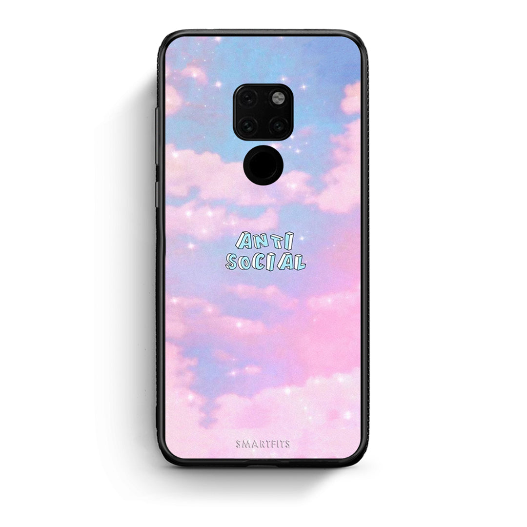 Huawei Mate 20 Anti Social Θήκη Αγίου Βαλεντίνου από τη Smartfits με σχέδιο στο πίσω μέρος και μαύρο περίβλημα | Smartphone case with colorful back and black bezels by Smartfits