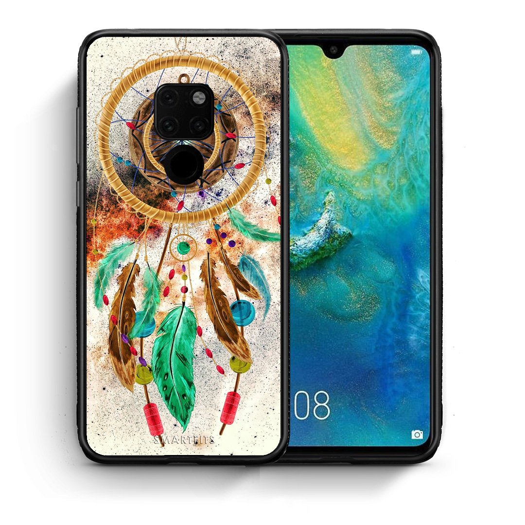 Θήκη Huawei Mate 20 DreamCatcher Boho από τη Smartfits με σχέδιο στο πίσω μέρος και μαύρο περίβλημα | Huawei Mate 20 DreamCatcher Boho case with colorful back and black bezels