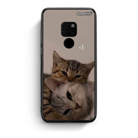 Thumbnail for Huawei Mate 20 Cats In Love Θήκη από τη Smartfits με σχέδιο στο πίσω μέρος και μαύρο περίβλημα | Smartphone case with colorful back and black bezels by Smartfits